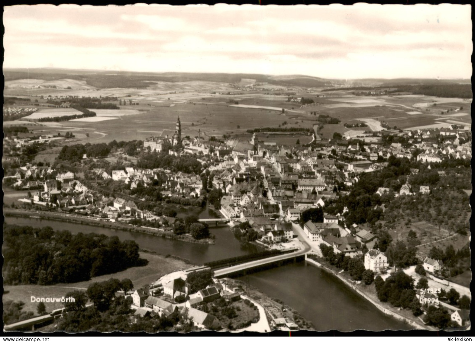 Ansichtskarte Donauwörth Panorama-Gesamtansicht 1960 - Donauwörth