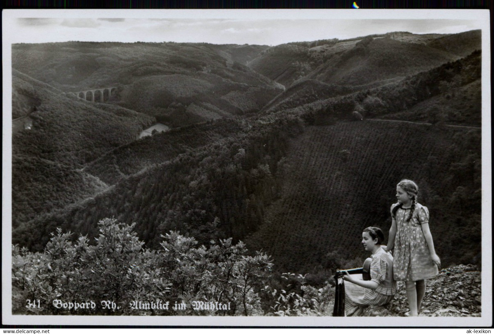 Ansichtskarte Boppard Mädchen - Almblick Mühltal 1931 - Boppard