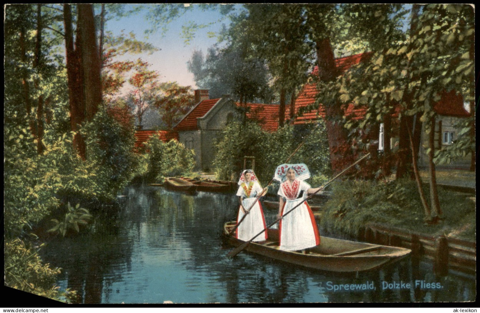 Lübbenau (Spreewald) Lubnjow Spreewald, Dolzke Fliess. Frauen In Tracht 1932 - Lübbenau