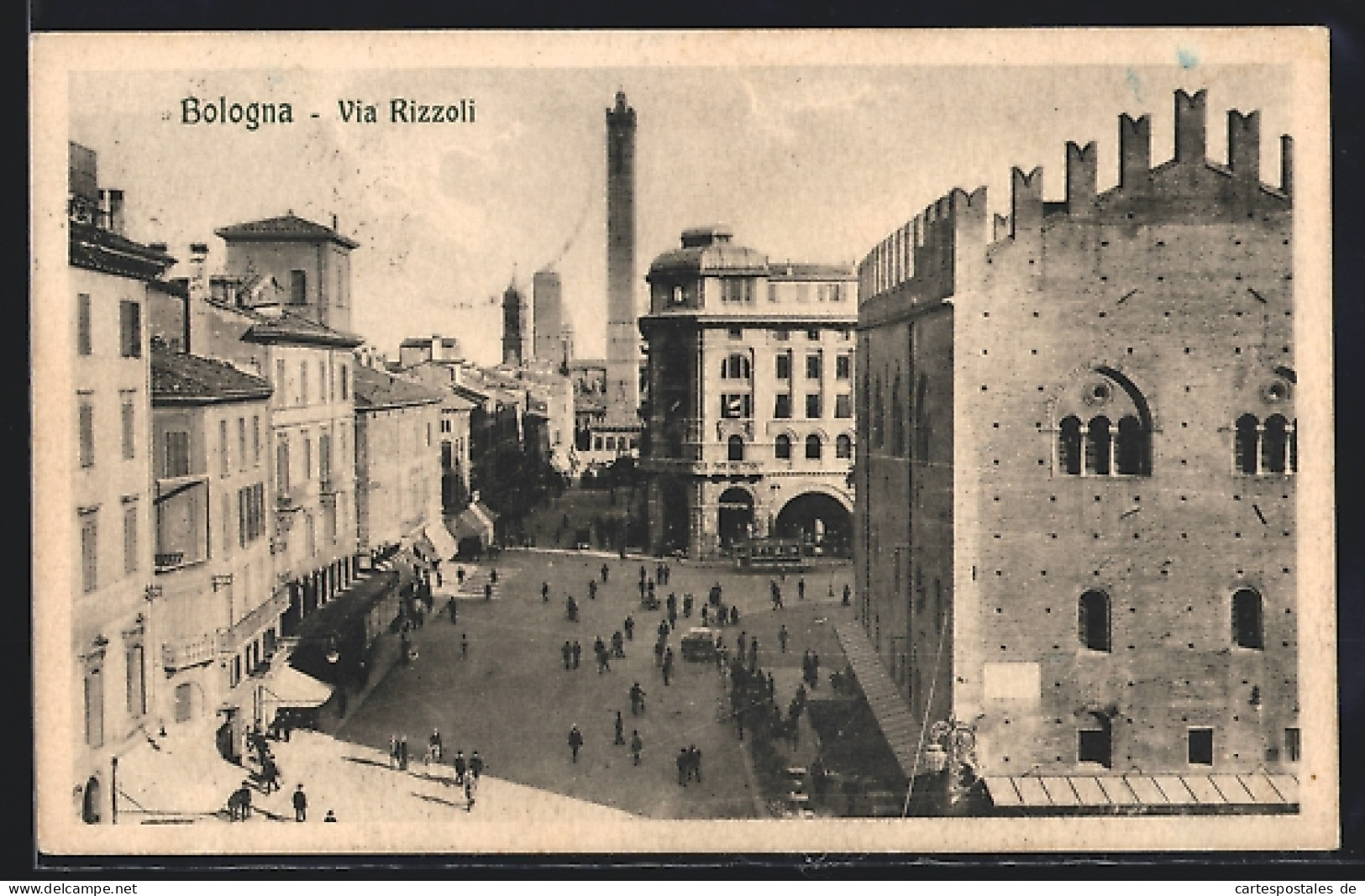 Cartolina Bologna, Via Rizzoli  - Bologna