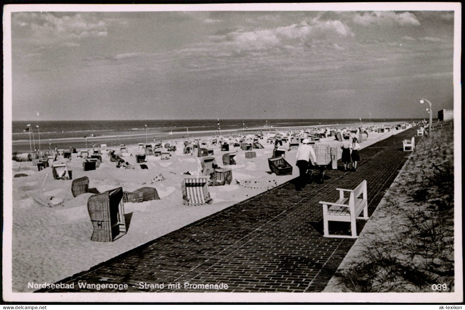 Ansichtskarte Wangerooge Strand Promenade 1952  Gel. Posthorn Notopfer Berlin - Wangerooge