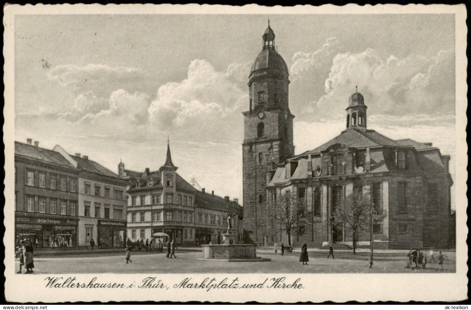 Ansichtskarte Waltershausen Markt, Geschäfte 1941 - Waltershausen