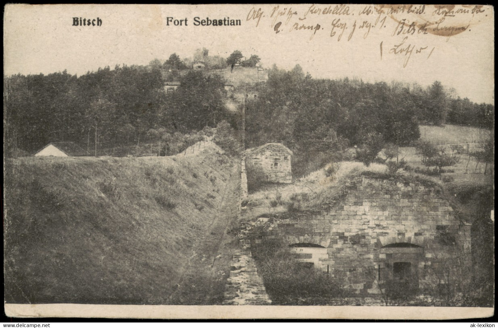 CPA Bitsch Bitche Ansicht Fort Sebastian 1. Weltkrieg 1916   Feldpost Gelaufen - Bitche