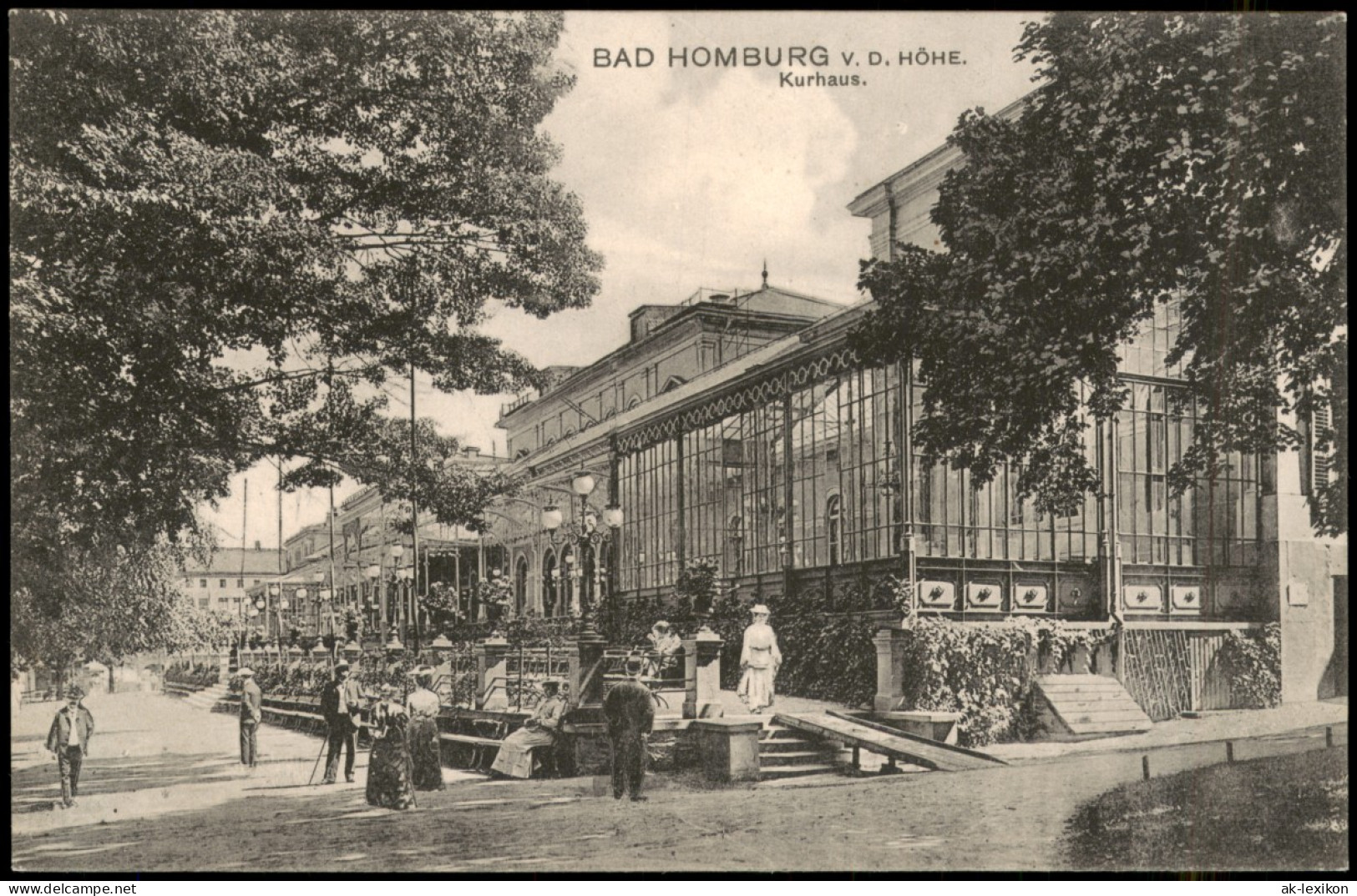 Ansichtskarte Bad Homburg Vor Der Höhe Partie Vor Dem Kurhaus 1910 - Bad Homburg