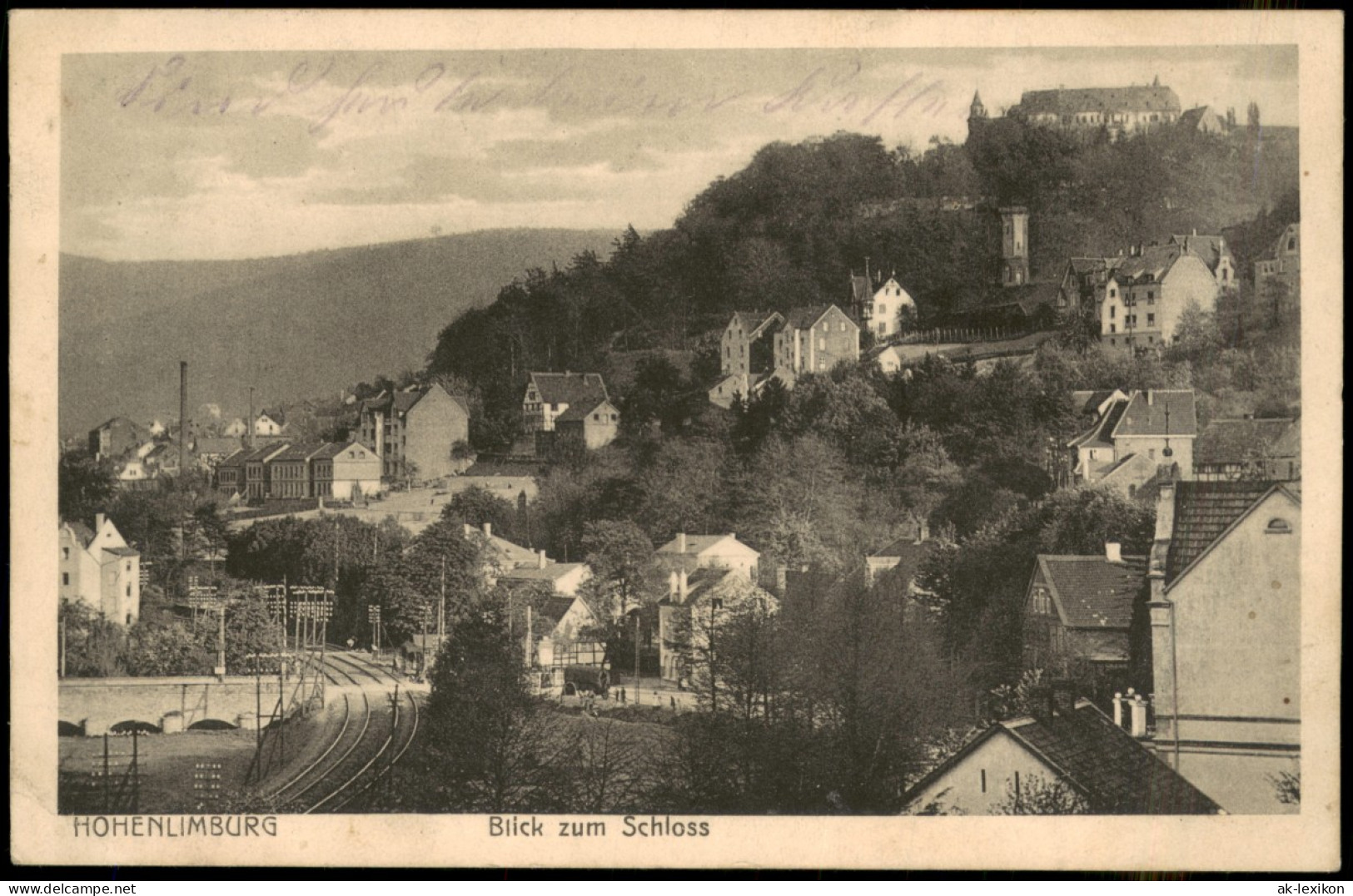 Hohenlimburg-Hagen (Westfalen) Bahnstrecke, Straße Schloß 1915  Feldpost 1.WK - Hagen