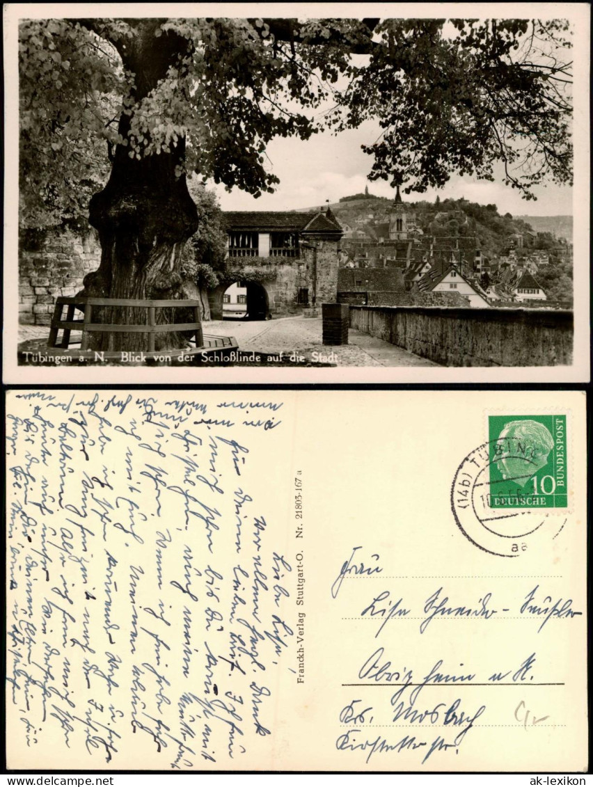 Ansichtskarte Tübingen Blick Von Schloßlinde Aul Die Stadt 1956 - Tuebingen