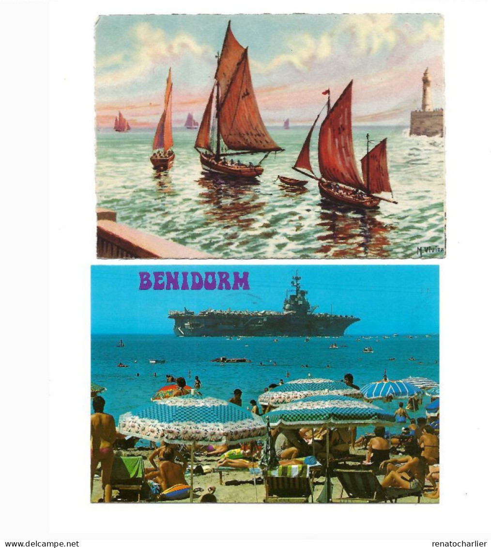 Lot de 8 Cartes postales"Bateaux".