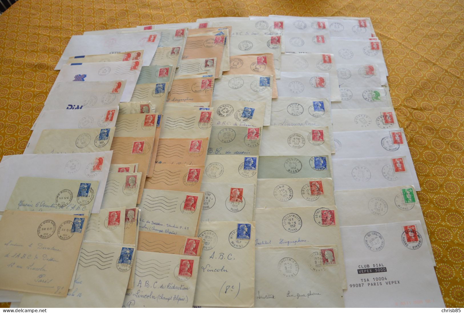 Lot Années 1950 1990 Oblitérations Département De LA MARNE 51 Environ 800 Enveloppes Entières - Bolli Manuali