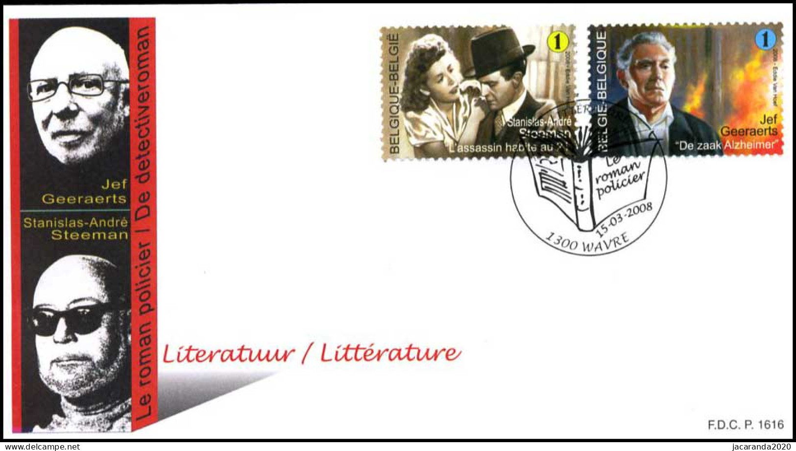 3764/65 - FDC - Literatuur : Jef Geeraerts - Stanislas-Andr&eacu - 2001-2010