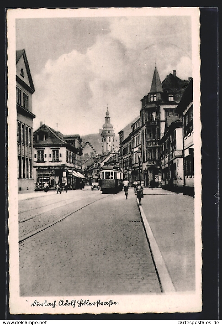 AK Durlach, Strasse Mit Strassenbahn  - Tram