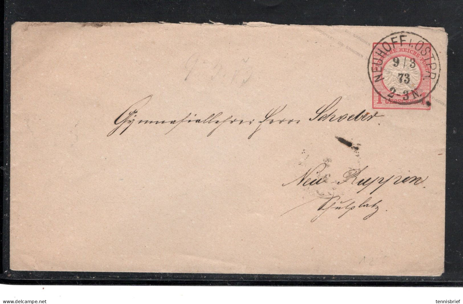 " NEUHOFF I. OSTPR. " Sehr Klarer K1 , Ostpreussen , GA-Brief DR  1873  , #202 - Cartas & Documentos