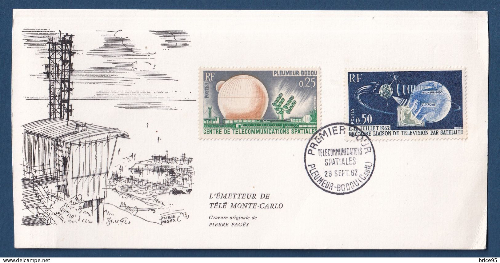 France - FDC - Premier Jour - Carte Maximum - Télécommunications Spatiales - 1962 - 1960-1969