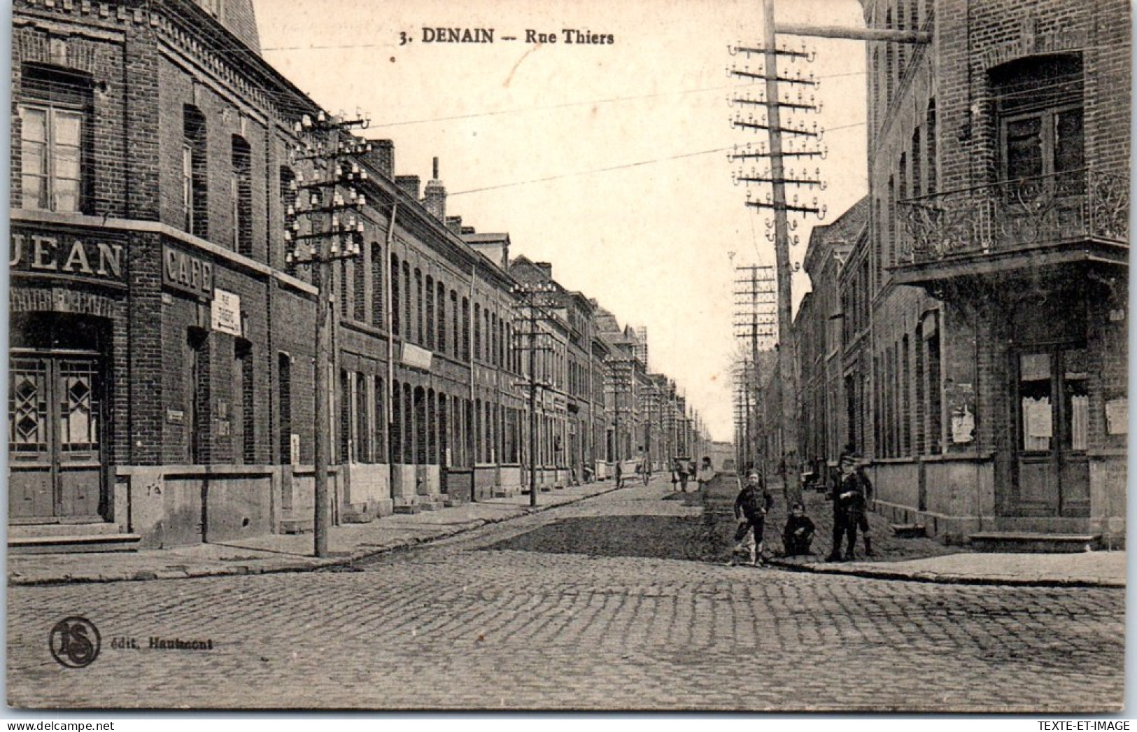 59 DENAIN - La Rue Thiers. - Denain