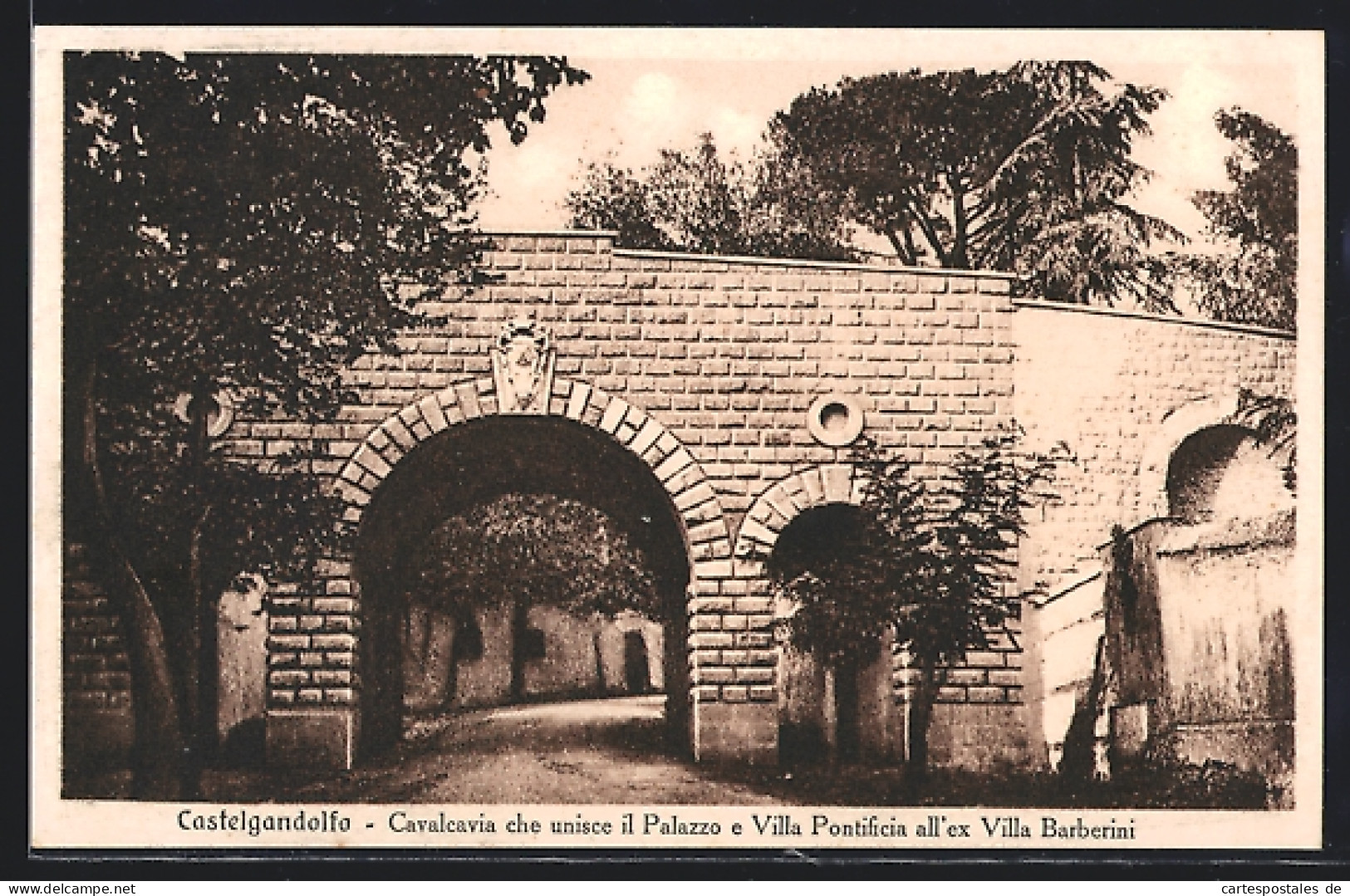 Cartolina Castelgandolfo, Cavalcavia Che Unisce Il Palazzo E Vila Pontificia All`ex Villa Barberini  - Sonstige & Ohne Zuordnung