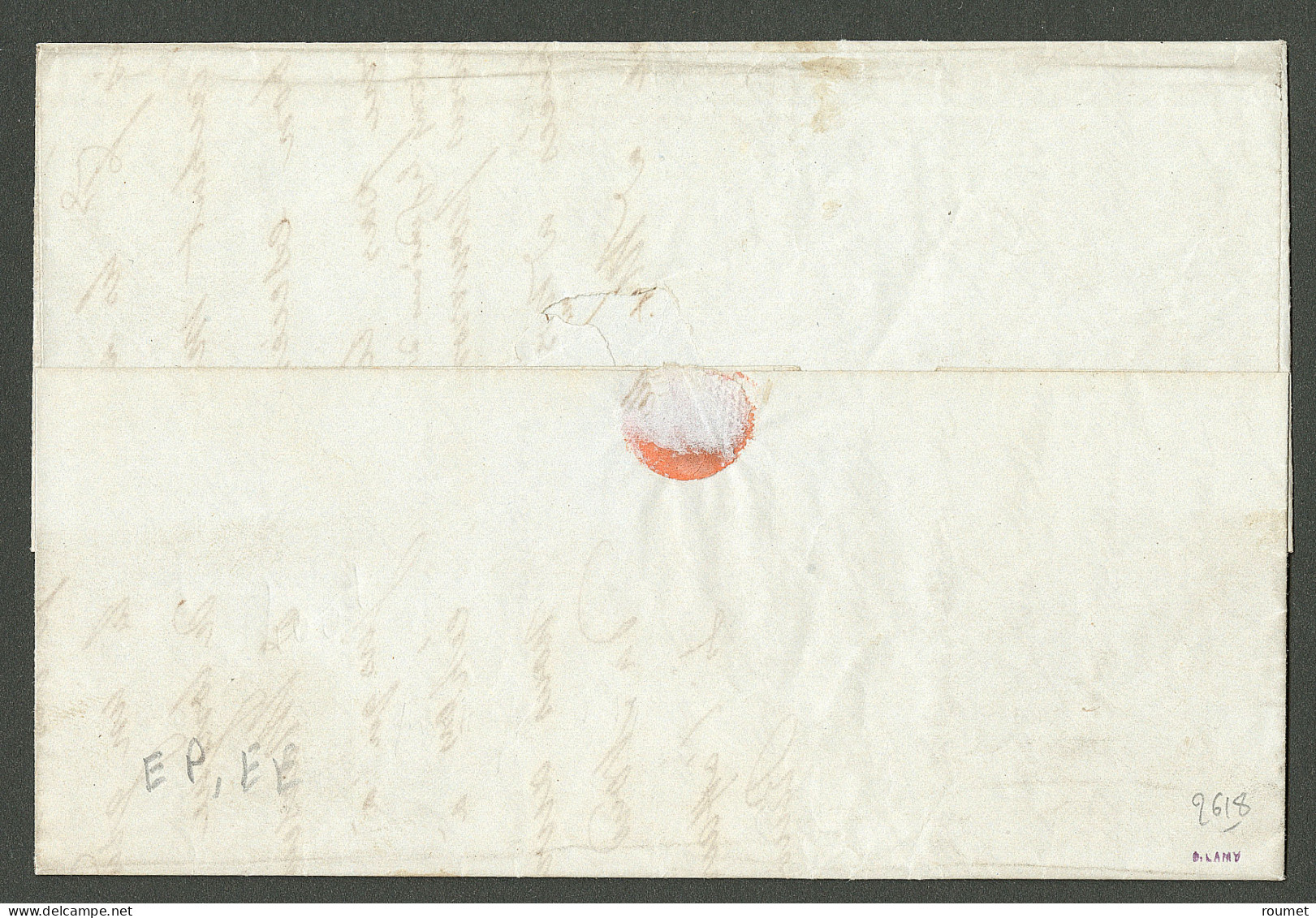 No 4 + 6, Obl Grille Sur Lettre Avec Cad D'essai Octogonal  De Lyon 4 Mars 51, Recommandée Pour Marseille, Pièce Superbe - 1849-1850 Ceres