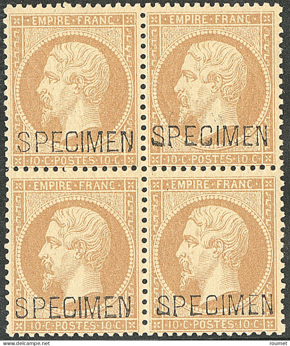 **  Specimen. No 21c, Bloc De Quatre (deux Ex *), Très Frais. - TB - 1862 Napoléon III