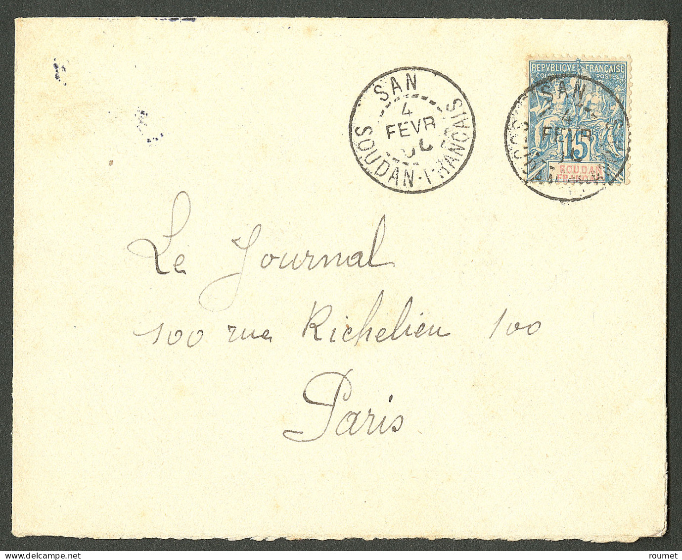 Lettre Cad "San/Soudan-Français". No 8 Sur Lettre Pour Paris, 1904. - TB. - R - Autres & Non Classés