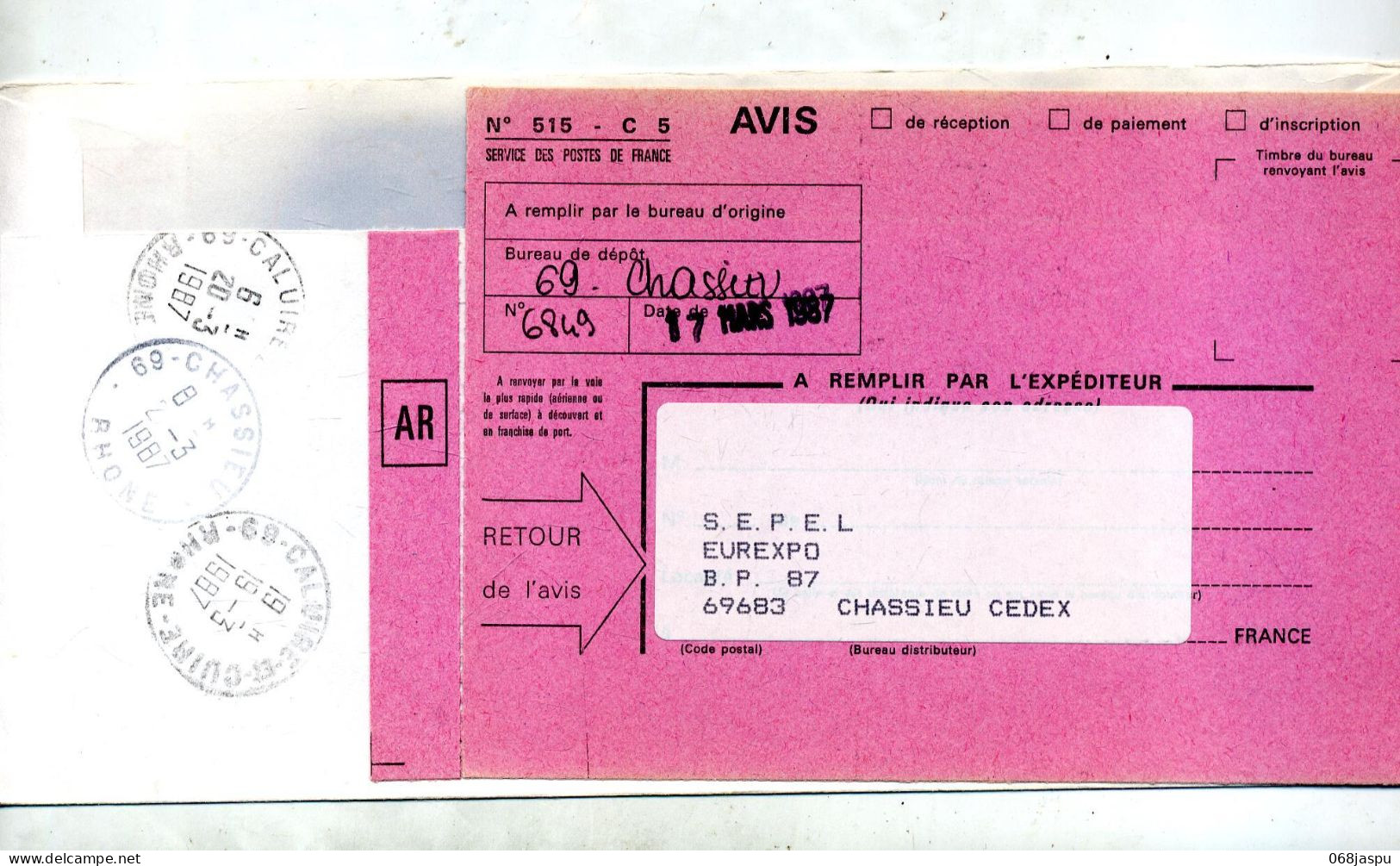 Lettre Recommande Chassieu Flamme Ema  Cite Exposition + Decede + Retour + Caluire - EMA (Printer Machine)