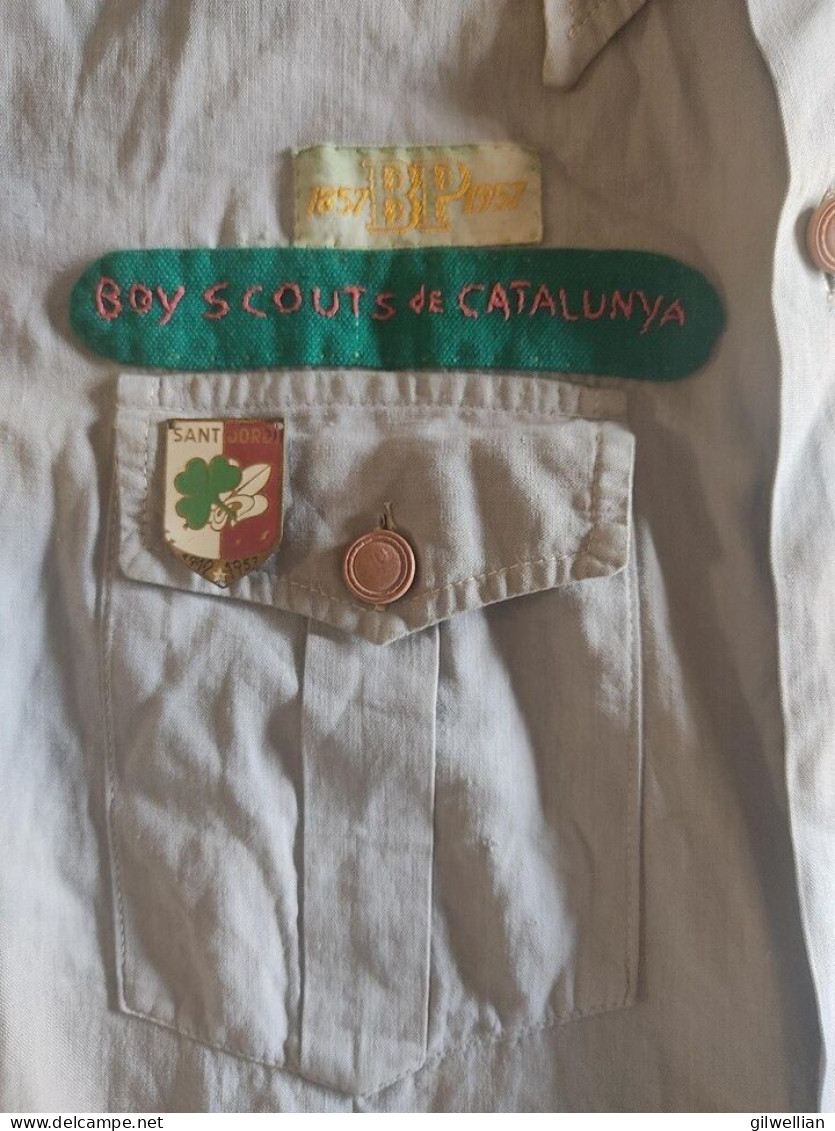 Boy Scout Of Catalonia (Spain) 1957 World Jamboree Uniform + Badges / Patches - Espagne