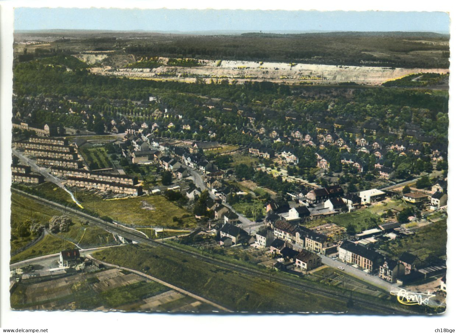 CPSM 57 Moselle STIRING WENDEL - Vue Aérienne - Vieux Stiring - Grosskierfeld - Peu Commune - Sarrebourg