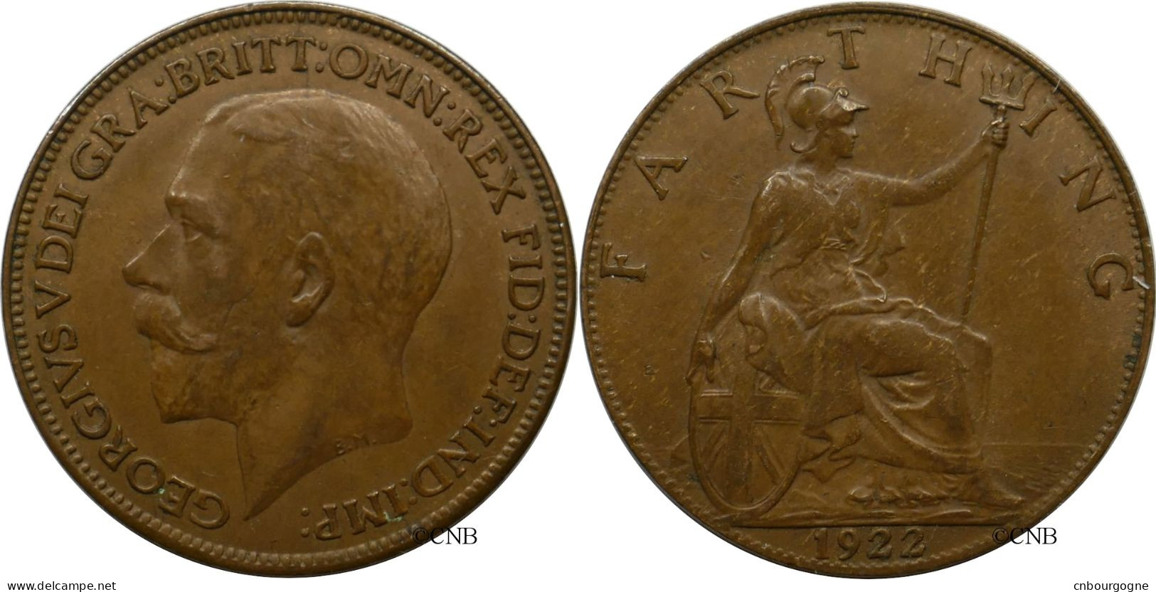 Royaume-Uni - George V - Farthing 1922 - SUP/AU55 Brown - Mon6185 - B. 1 Farthing