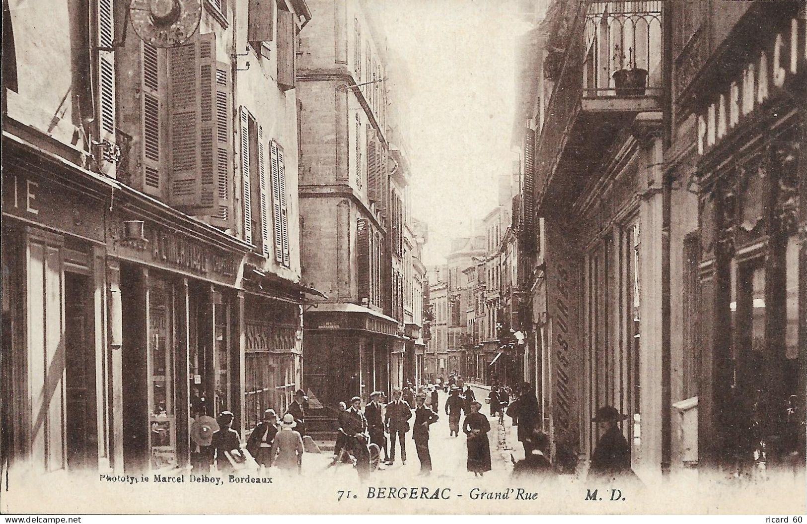 Cpa Bergerac, Grand' Rue, Animée - Bergerac