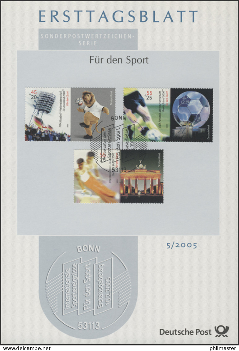 ETB 05+05a/2005 Sporthilfe, Fußball, Kunstturnen, Skispringen, Fechten - 2001-2010
