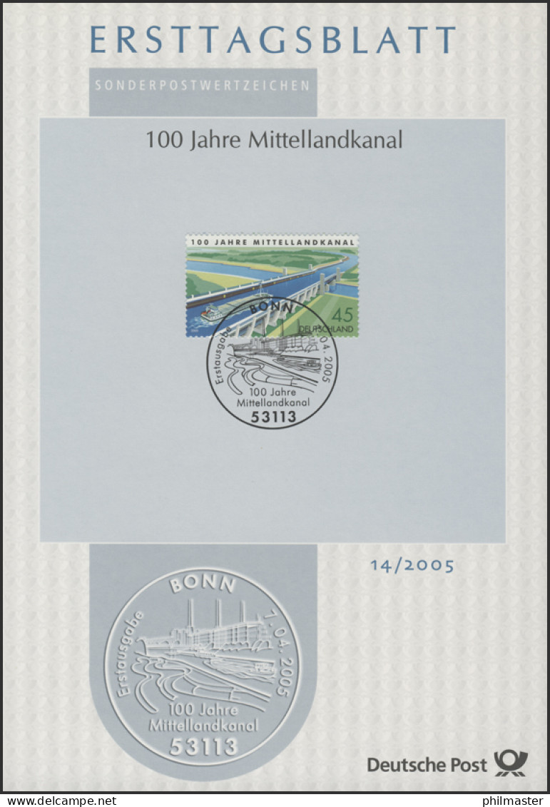 ETB 14/2005 Mittellandkanal, Elblandschaft Mit Trogbrücke - 2001-2010