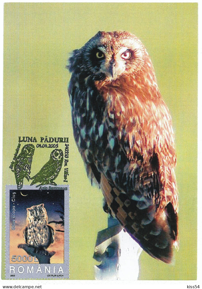 MAX 28 - 92 OWL, Romania - Maximum Card - 2005 - Cartes-maximum (CM)