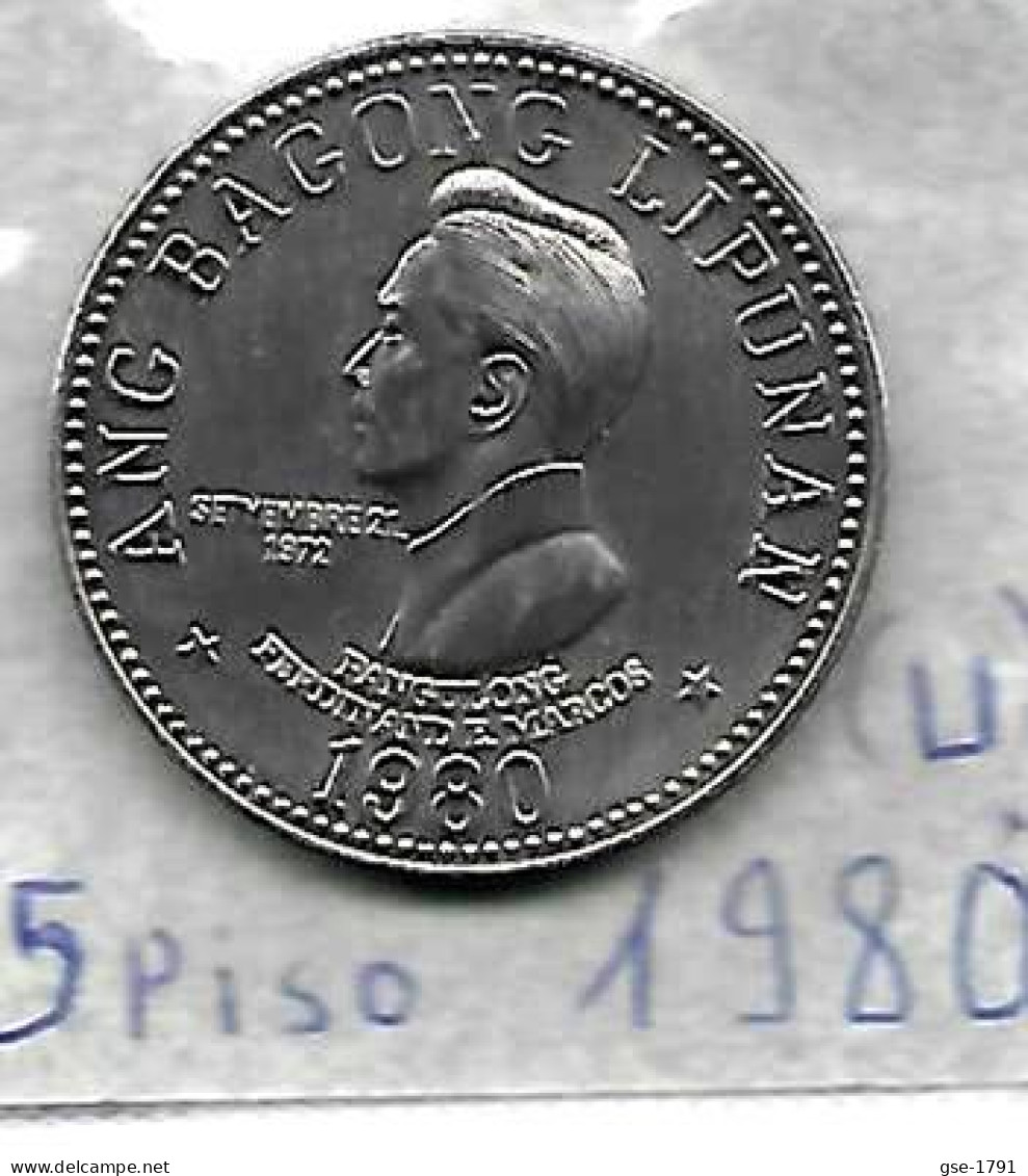 PHILIPPINES  5 PESOS KM 210.2   Ferdinand E. MARCOS 19780  Prooflike - Philippines