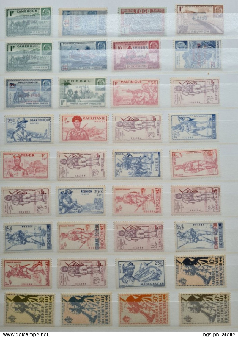 Collection de timbres de colonies Françaises neufs ** et neufs *. (