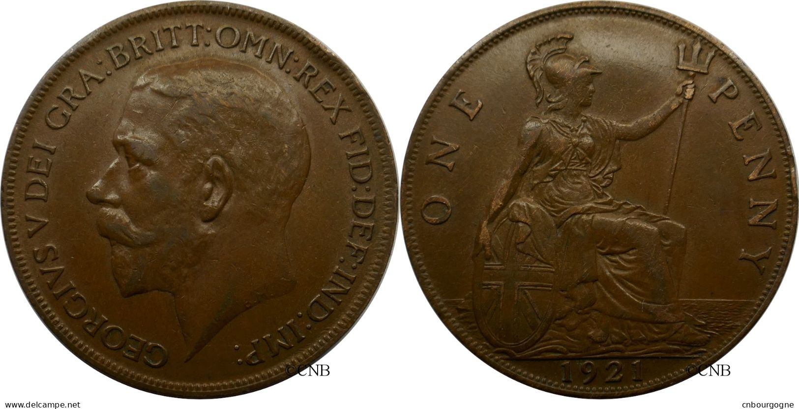 Royaume-Uni - George V - One Penny 1921 - TTB+/AU50 ! - Mon4904 - D. 1 Penny