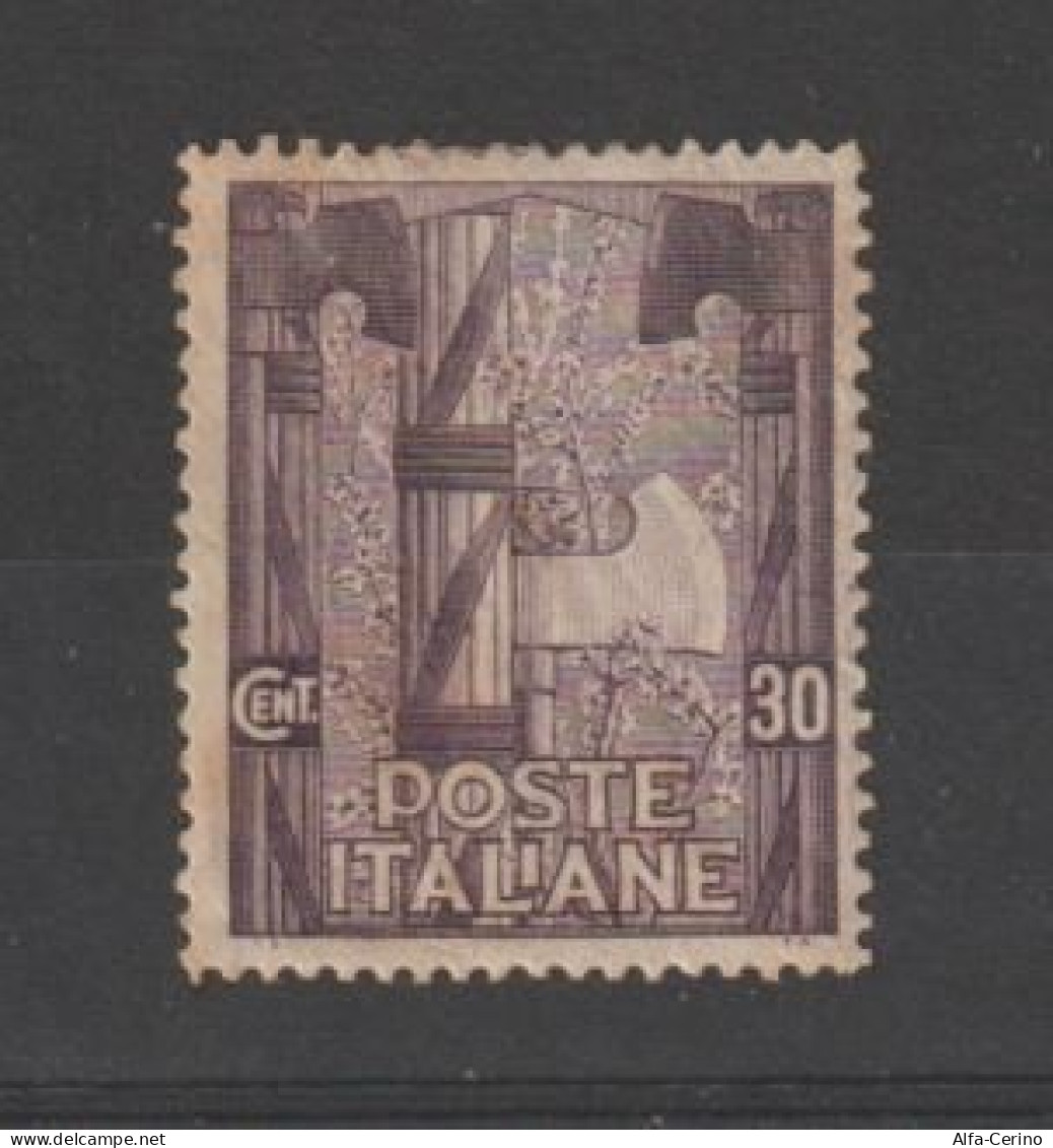 REGNO:  1923  MARCIA  SU  ROMA  -  30 C. VIOLETTO  L. -  GOMMA  SCURA  -  SASS. 142 - Mint/hinged