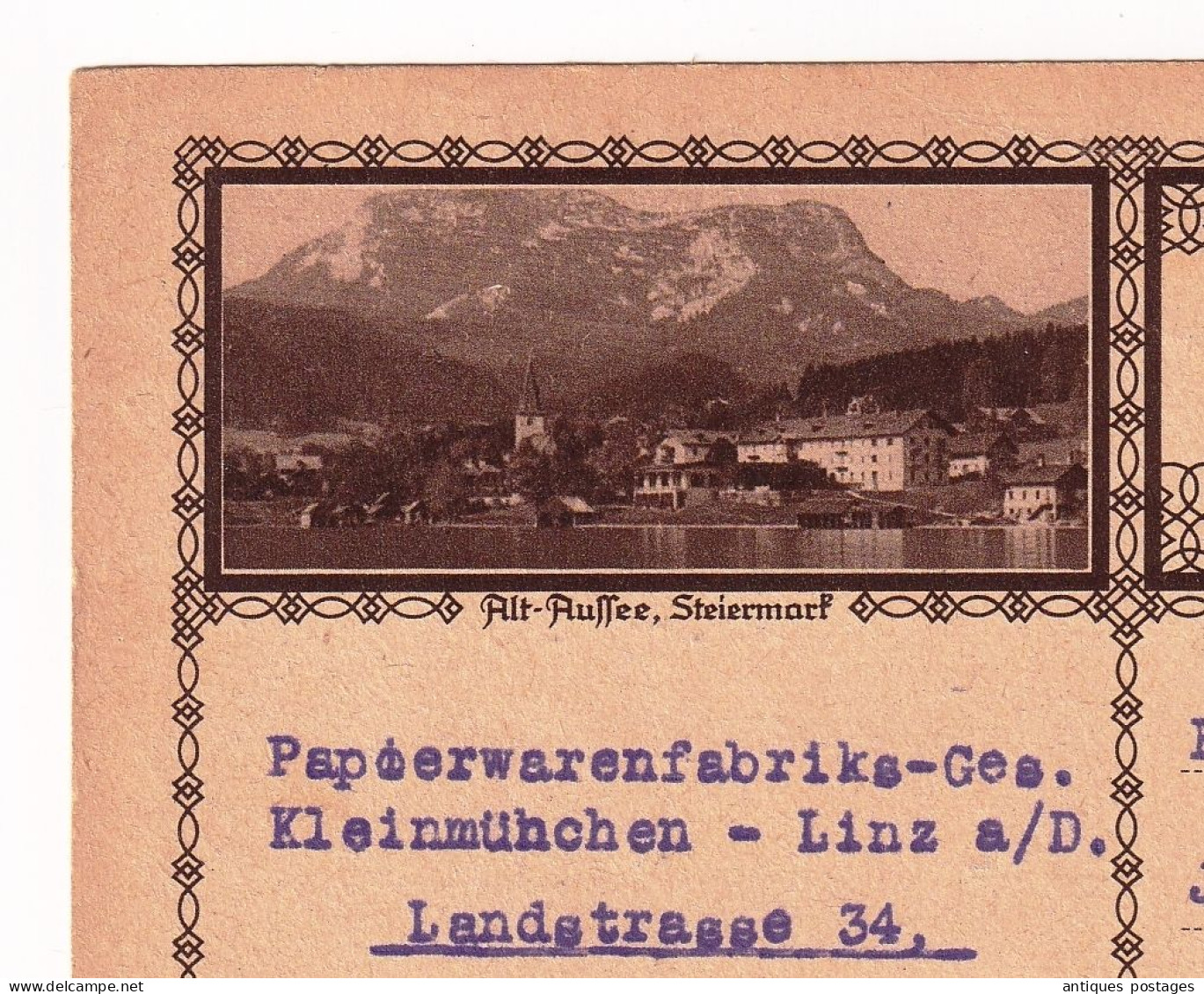 Postkarte 1928 Linz Papierwarenfabrik Österreich Austria Autriche Wien Josefine Kraft - Briefkaarten