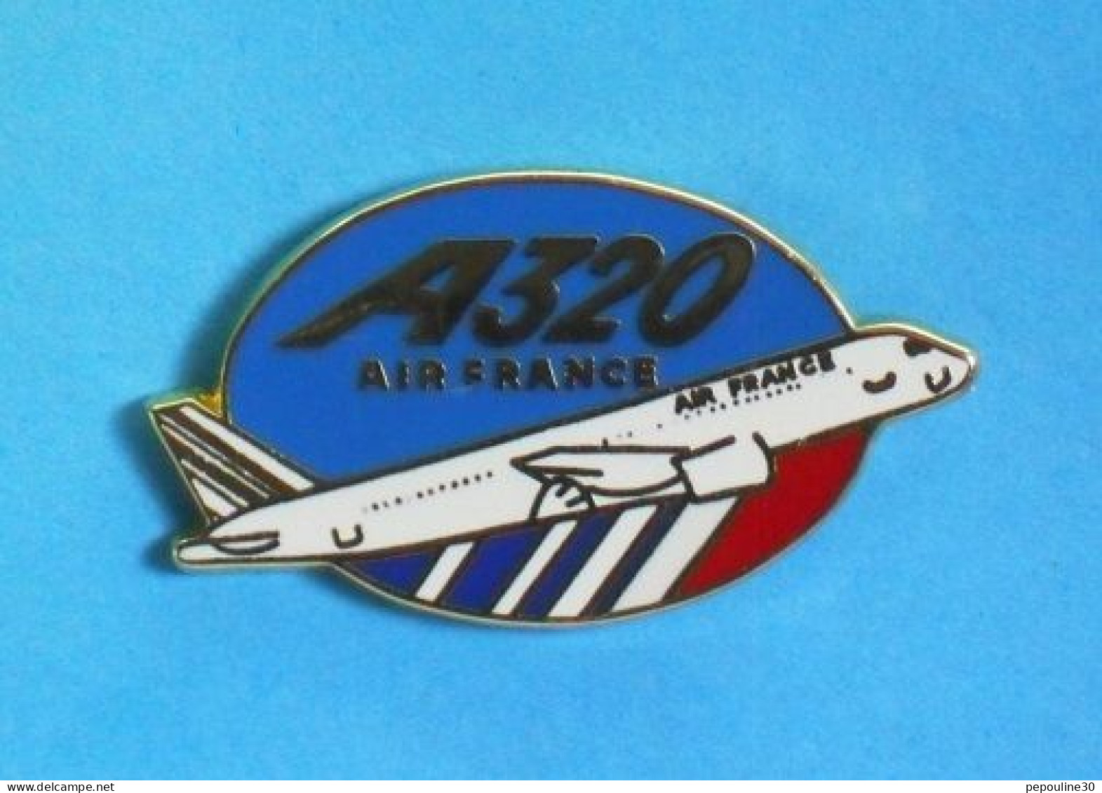 1 PIN'S  //  ** AIRBUS A320 / AIR FRANCE ** . (Métargent Paris) - Airplanes