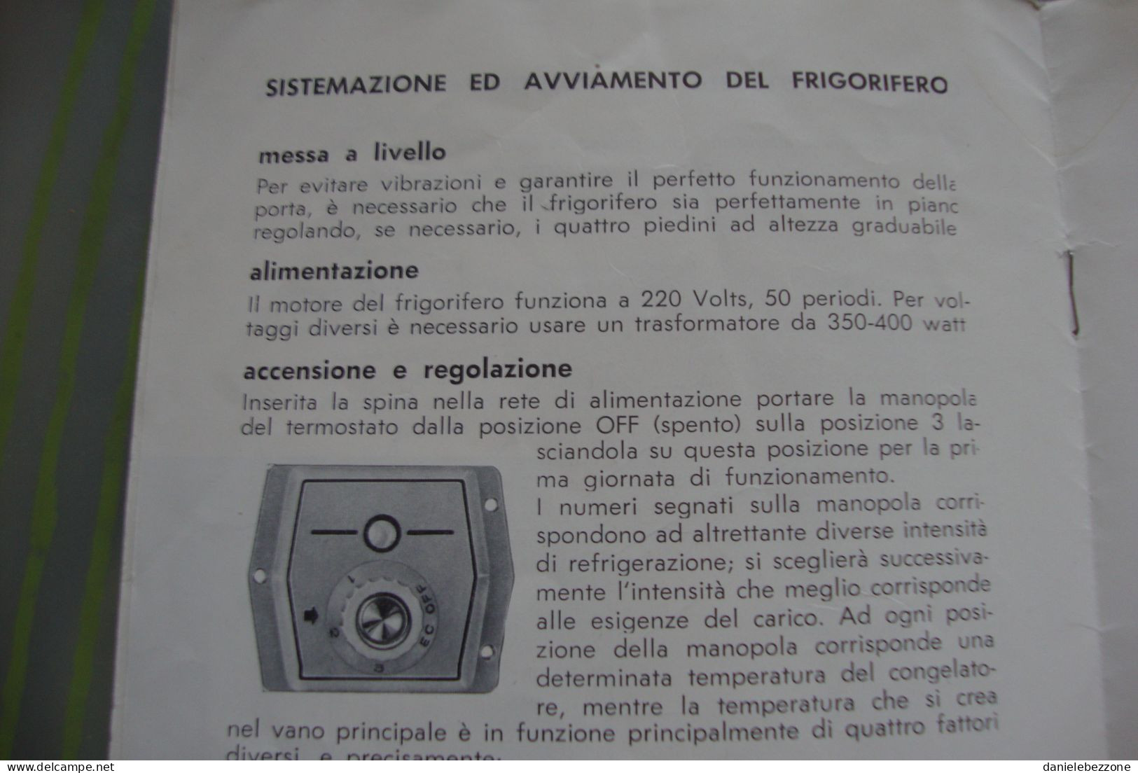 Libretto Istruzioni Frigorifero Atlantic Electric Anno 1960 - Other & Unclassified