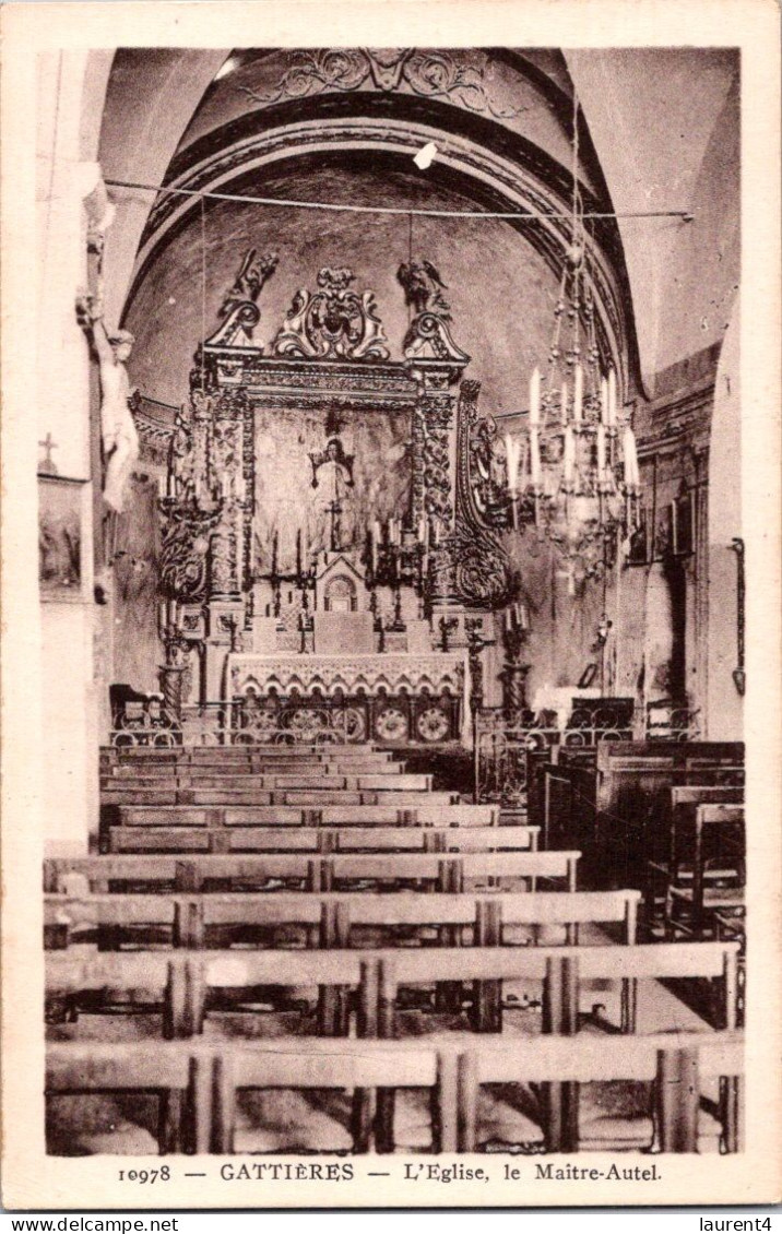 6-5-2024 (4 Z 16) B/w - VERY  OLD - Eglise De Gattières - Churches & Cathedrals