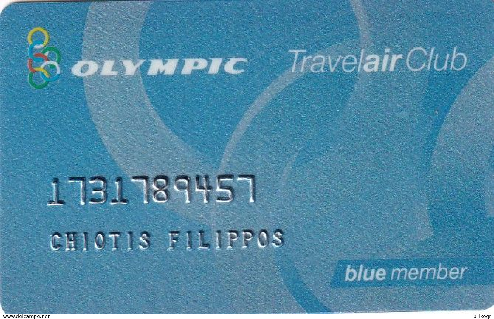 GREECE - Olympic Airways, Magnetic Member Card, Used - Airplanes