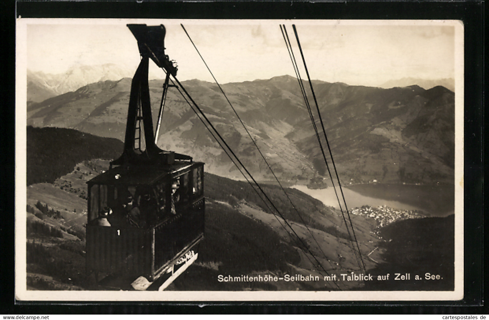 AK Zell A. See, Talblick Mit Der Schmittenhöhe-Seilbahn  - Funiculaires