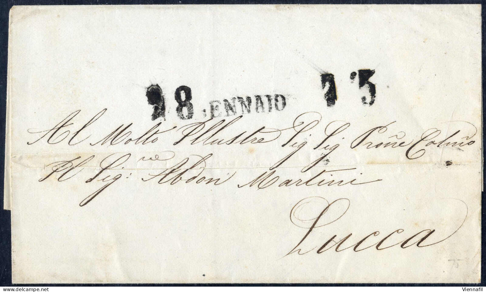 Cover 1852-1860, STRADA FERRATA LUCCHESE: Collezione Di 11 Lettere Montate Su Fogli Da Esposizione Con Dettagliata Descr - Toskana