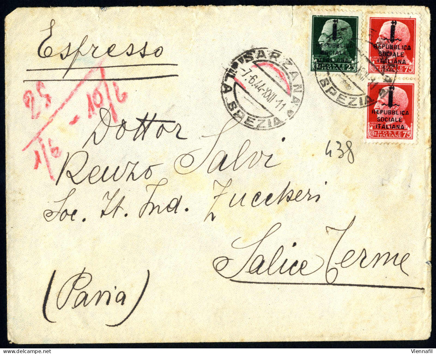 Cover 1944, Lotto Di Sei Lettere Con Varie Affrancature, Tra Cui Cinque Espressi, Condizione Molto Mista, Da Esaminare A - Altri & Non Classificati