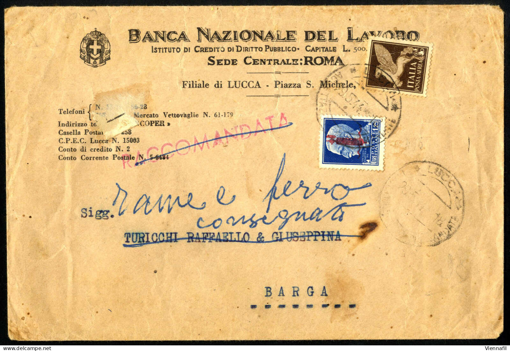 Cover 1944, Lotto Di Sei Lettere Con Varie Affrancature, Tra Cui Cinque Espressi, Condizione Molto Mista, Da Esaminare A - Altri & Non Classificati