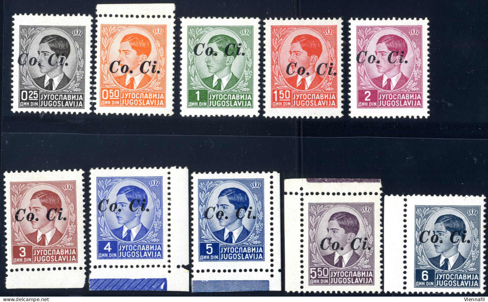 ** 1941, Francobolli Di Jugoslavia Con Soprastampa "Co.Ci.", Serie Completa Di 17 Valori Nuova Con Gomma Originale Integ - Lubiana