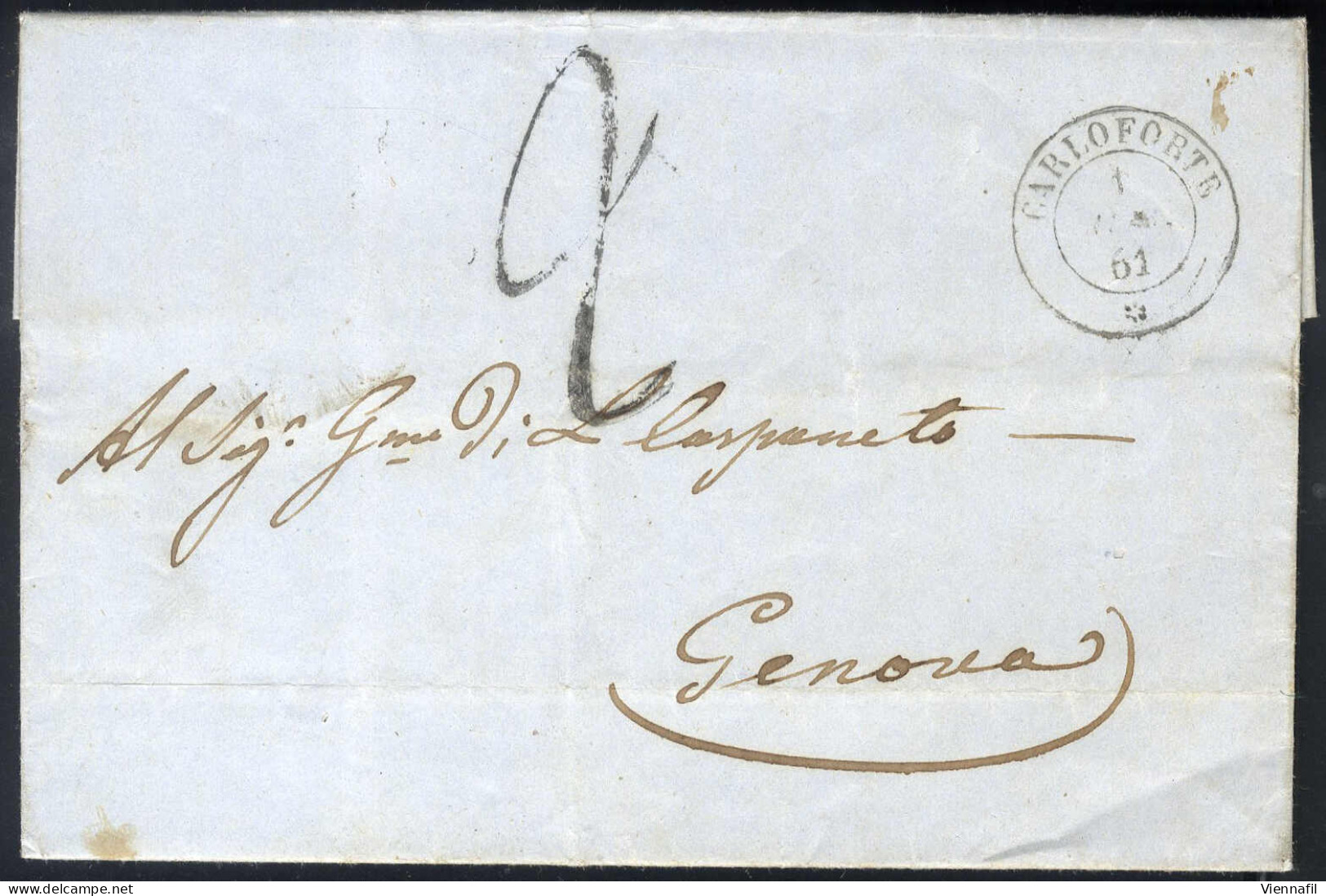 o/piece/cover Sardegna 1850/61 ca., lotto di 10 buste con annullamenti dell' Isola di Sardegna, dieci buste in franchigi