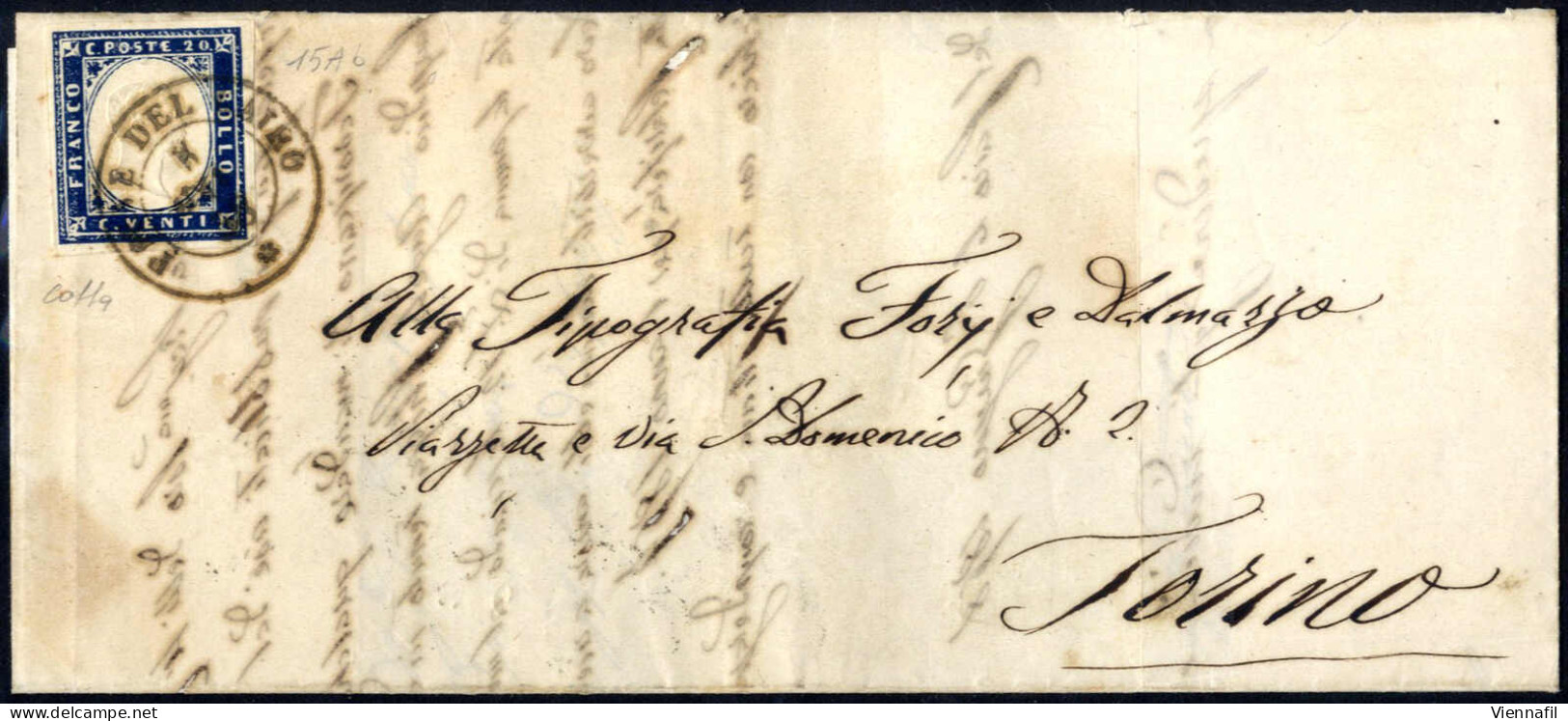 Cover Sardegna 1854/58, Lotto Di 11 Buste Con Annullamenti Del Piemonte, Due Buste Con Sass. 2 Da Vogogna (punti 13) E C - Sardinia