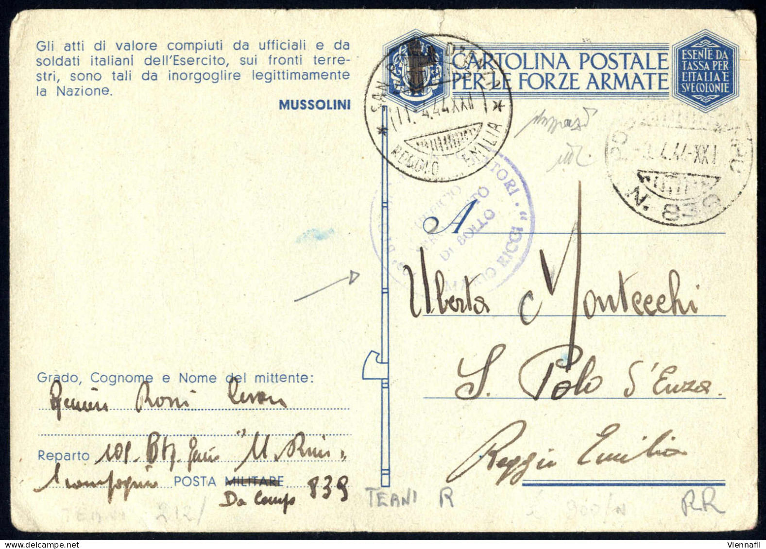 Cover R.S.I. 1943/45, Collezione Molto Avanzata Di Posta Da Campo Con Ca. 270 Lettere / Cartoline E Cinque Dei Marinai I - Sammlungen