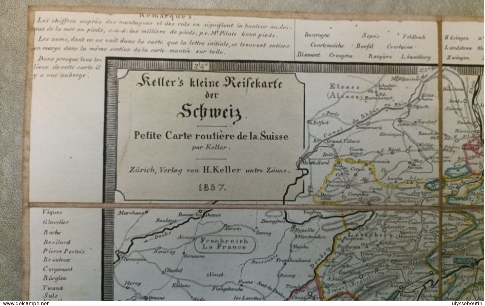 Cartes Routières Suisses Par Keller 1857 - Roadmaps