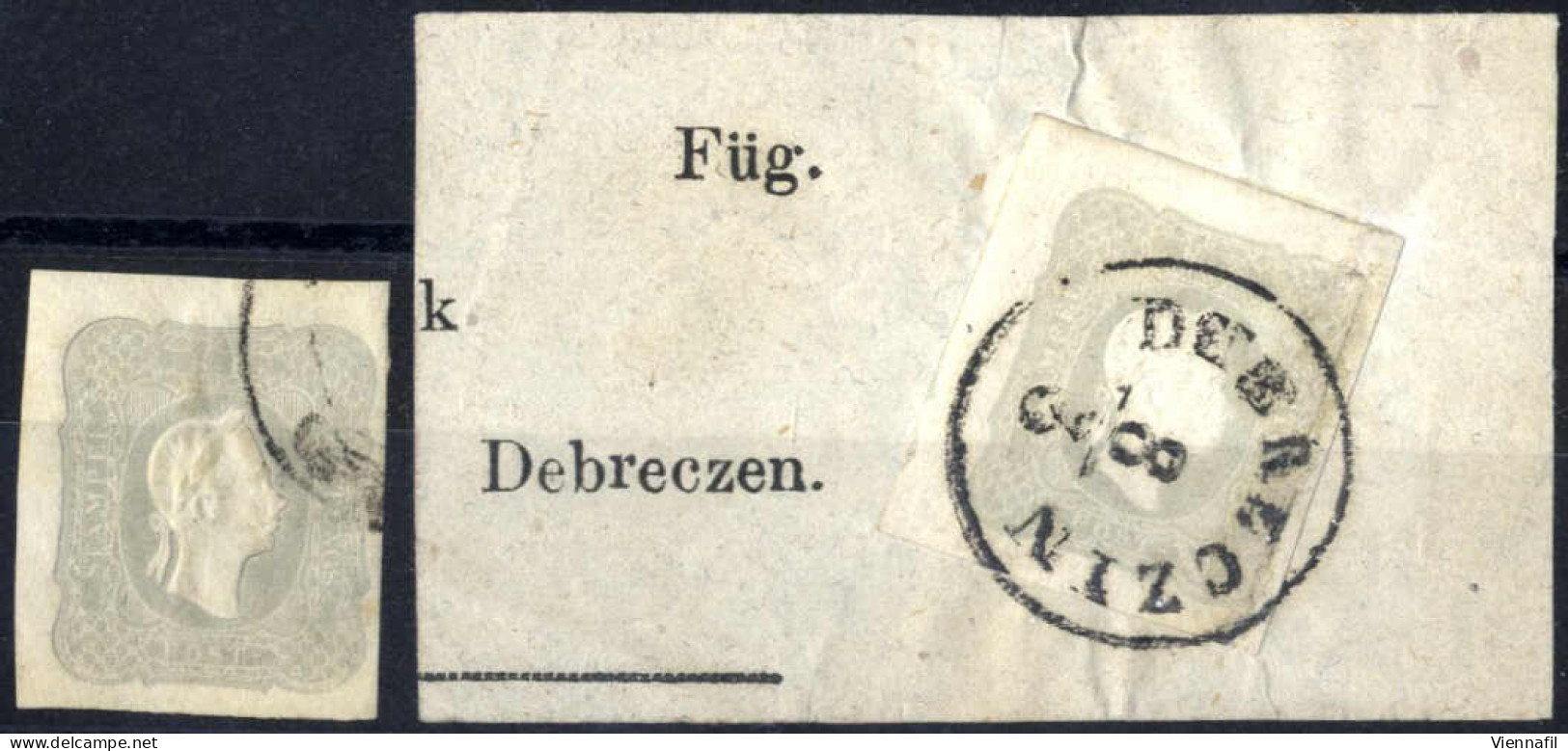 O/piece 1860, Briefstück Mit 1,05 Kr. Hellgrau Entwertet Debreczin, Dazu Gleiche Marke, ANK 23a - Journaux