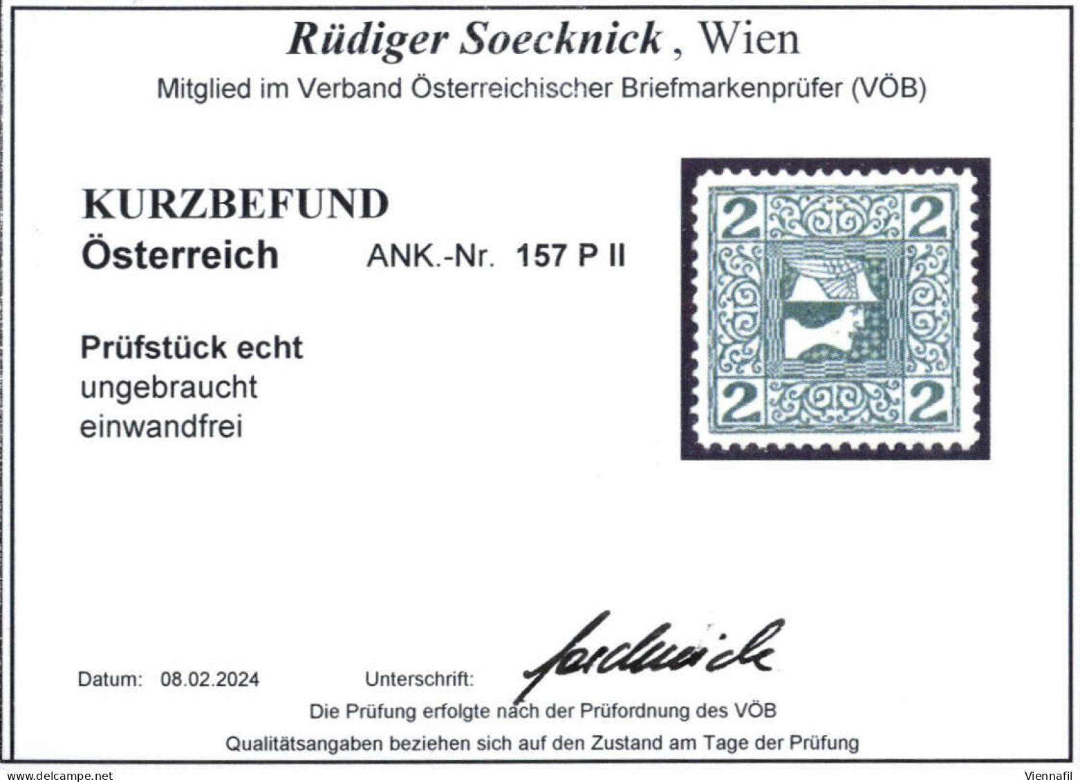 * 1908/10, Zeitungsmarke 2 H. Türkis Auf Kreidepapier Mit Amtlicher Versuchszähnung, Ungebraucht, Einwandfrei Erhalten,  - Autres & Non Classés