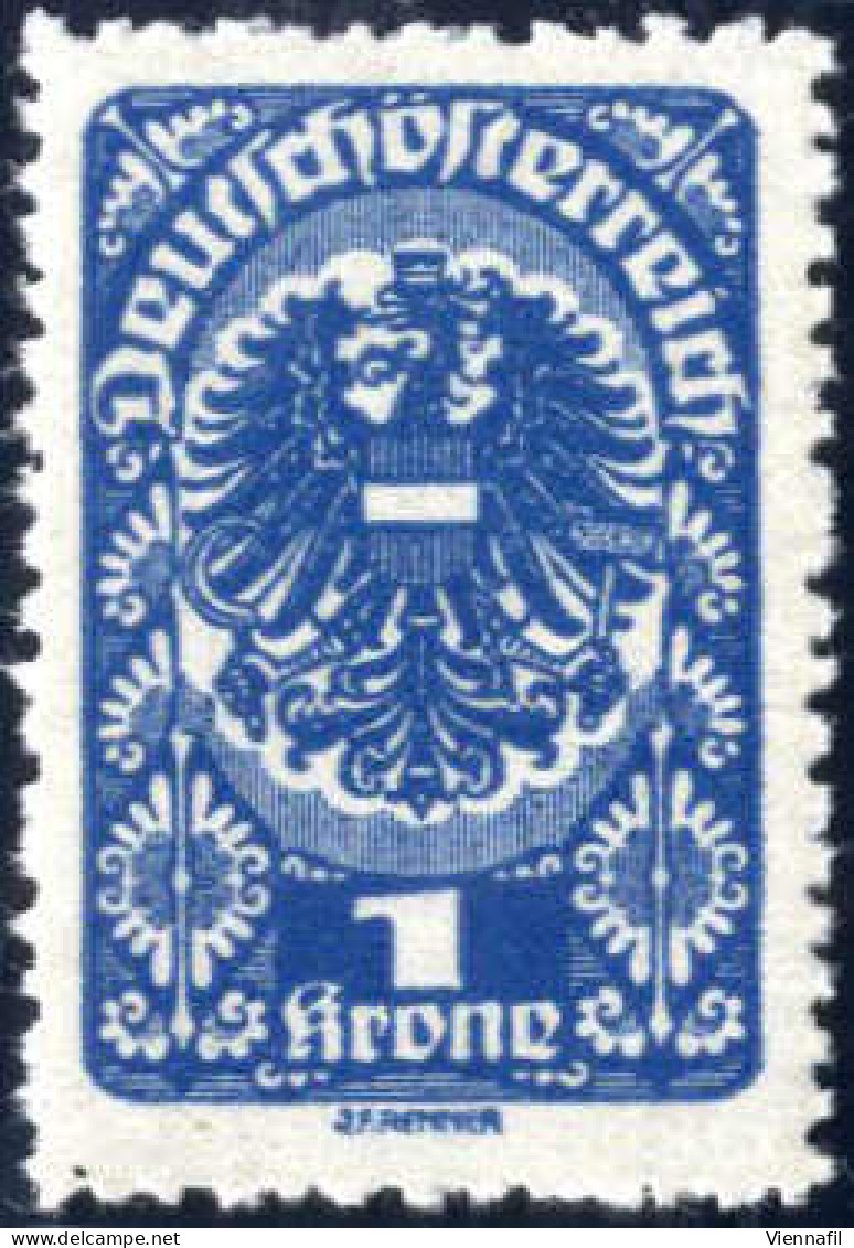 ** 1919/20, 1 Krone Tiefblau, Postfrisch, Attest Puschmann, ANK 274xc - Sonstige & Ohne Zuordnung